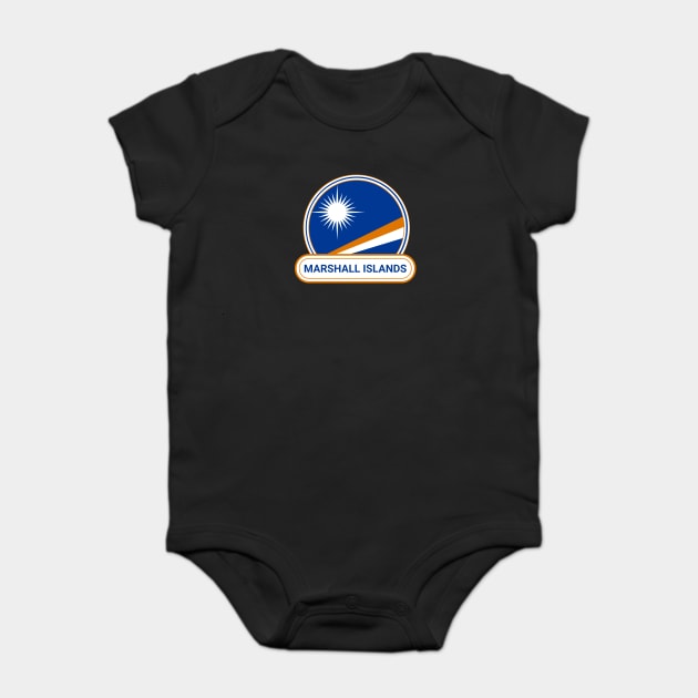 The Marshall Islands Country Badge - The Marshall Islands Flag Baby Bodysuit by Yesteeyear